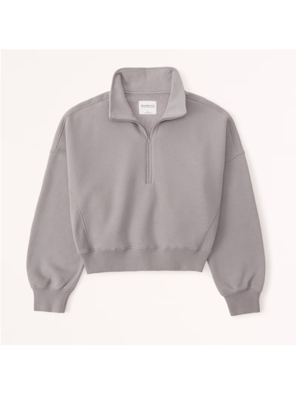 Abercrombie & Fitch Soft AF Max Essentials Quarter Zip XS Sunday Half Zip Taupe - Picture 2 of 4